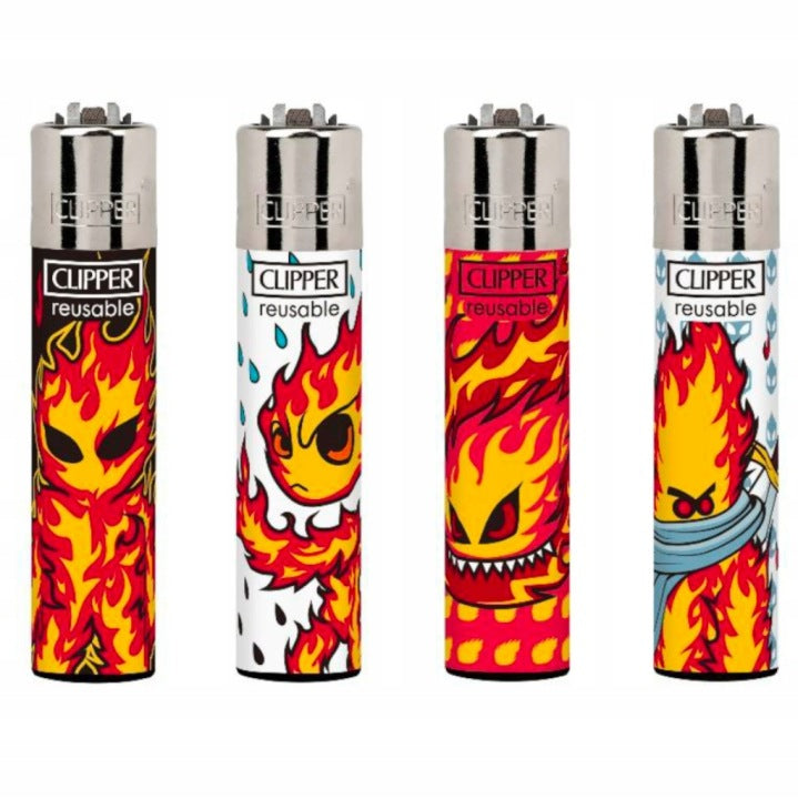 Clipper Gasfeuerzeug 4er-Set Burningman – Komplette Kollektion