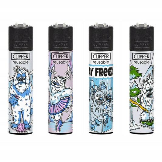 Clipper Gasfeuerzeug 4er-Set Frozen Yeti – Komplette Kollektion