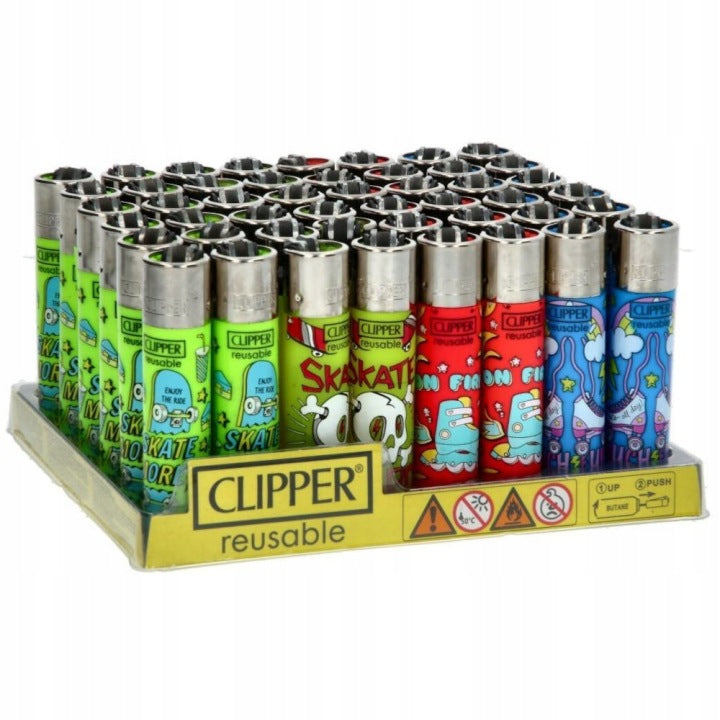 Clipper 48er-Set Rolling On Fire – Bong Feuerzeug mit Stopfer