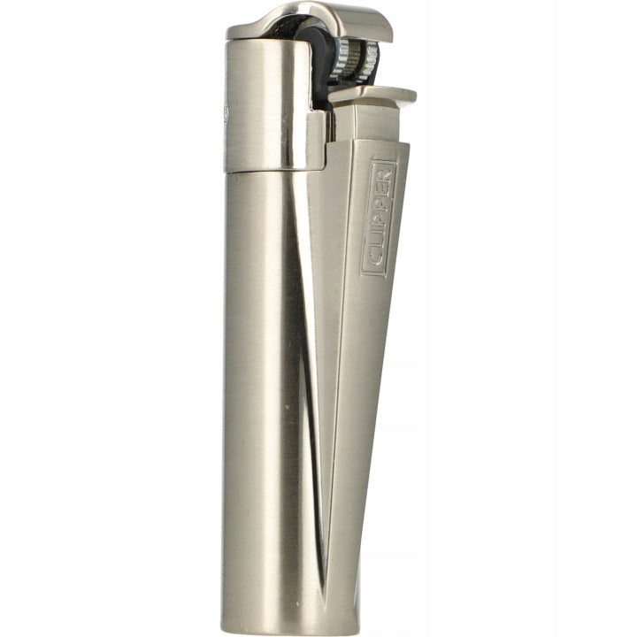 Clipper Jet Silver Metall-Feuerzeug mit Flammenregulierung im Etui